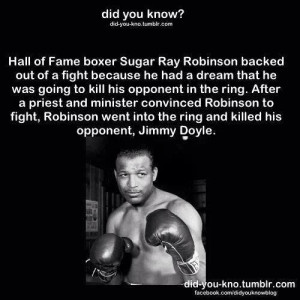 Interesting tidbit on Sugar Ray Robinson
