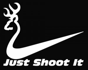 Just Shoot it Funny Nike Hunting Vinyl Decal Sticker