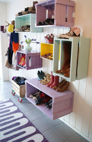 ... fresh colors — perfect for organizing shoes in an entryway or closet
