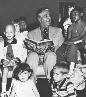 Danny Thomas with some of the children at St. Jude