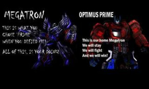 optimus prime vs megatron quotes