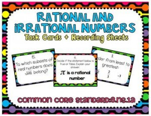 Rational and Irrational Numbers Task Cards + Recording Sheets CCS: 8 ...