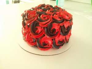 Queen of Hearts Rose Swirl Cake