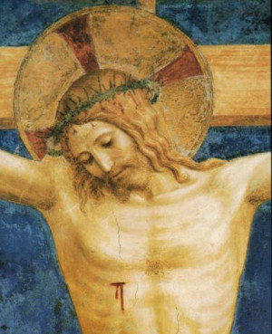 Detail from Fra Angelico's painting of Jesus Crucified