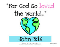 ... Preschool verses we offer. I just completed a new set for John 3:16