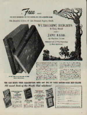 1943 BOTM Club AD, Wuthering Heights and Jane Eyre