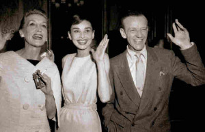 Thompson, Audrey Hepburn and Fred Astaire arrive in Paris for location ...