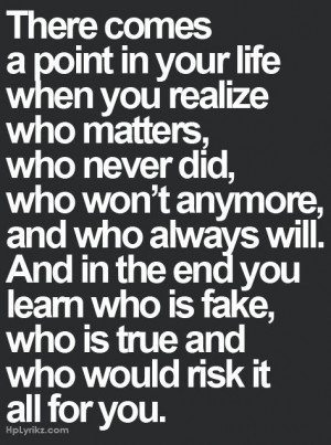 There comes a point in your life when you realize