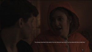 ... responds by confiding in Elijah, something about herself no one knows