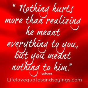Nothing Hurts More Than.. / Love Quotes And Sayings