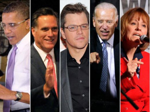 Barack Obama, Mitt Romney, Matt Damon, Joe Biden and Sharon Angle are ...