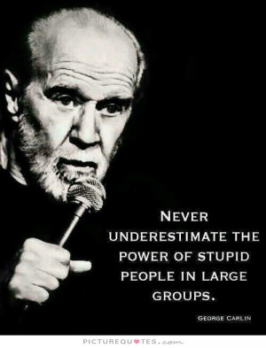 ... the power of stupid people in large groups Picture Quote #1