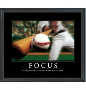 Focus baseball poster Motivational Poster