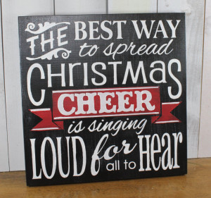Christmas Sign/Spread Christmas Cheer/Elf Quote/Red/White/Christmas ...