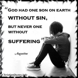 Augustine Christian Quote - Suffering - person sitting on floor with ...