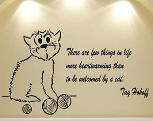 Cute Kitten Wall Decals Quote about Cats Ball of Yarn Animals Pets Pet ...