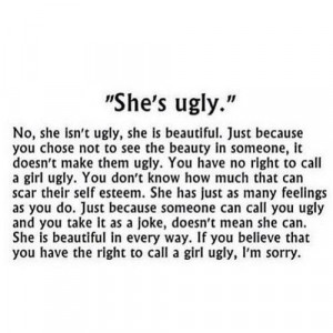 Feeling Ugly Quotes Tumblr Shes ugly