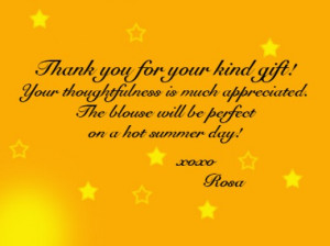 sample thank you note for gift received