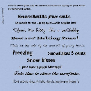 wordart for today- some snow ,snowman sayings