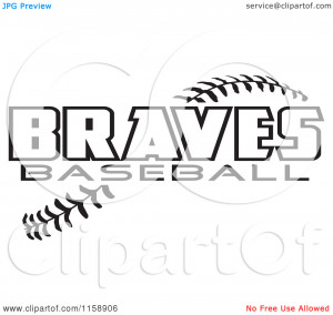 Clipart-Of-Black-And-White-Braves-Baseball-Text-Over-Stitches-Royalty ...