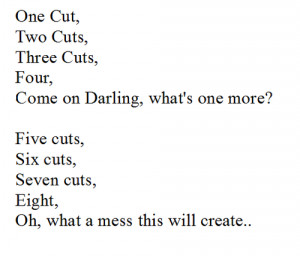 ... depressed sad pain hurt self harm cuts Trigger rhyme nursery rhyme