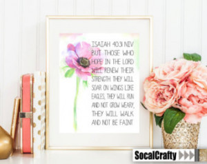 Isaiah 40:31 NIV, Bible Verse Inspi rational Quote, Typography Digital ...