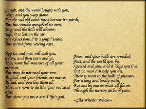 Solitude Ella Wheeler Wilcox