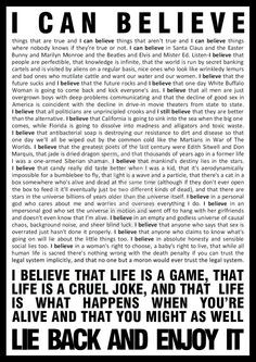 Sam Black Crow's words of wisdom, from American Gods by Neil Gaiman.