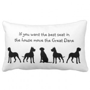 Great Dane Humor Best Seat in house Dog Pet Animal Pillows