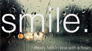 Raining glass smile with quotes photo