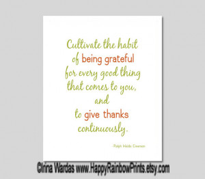 Gratitude quote download, Emerson cultivate the habit of being ...