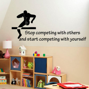 Sport Words Wall Decals Quotes Sportsman Hurdler Gym Wall Decor Decal ...