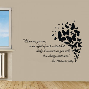 Butterfly Wall Decals Tolstoy Quote Love Woman Vinyl Decal Sticker ...