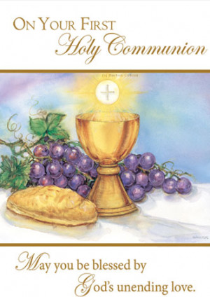 On your first holy communion card