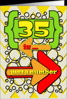 Happy 35th Birthday Just a Number Funny Chevrons and Polka Dots card ...
