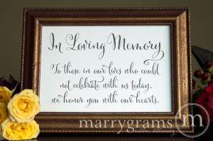 In Loving Memory Table at Wedding