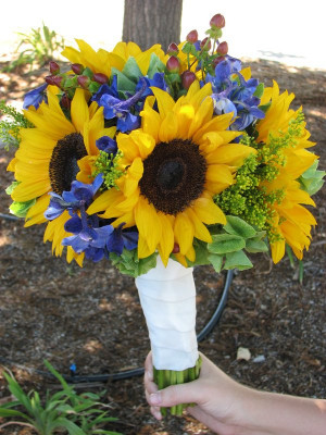 Purple and Sunflower Wedding Bouquet