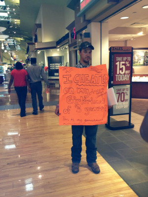 Cheating Boyfriend Forced To Wear Sign And Collect 500 Signatures At ...