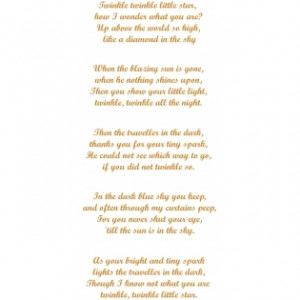 image of Twinkle Twinkle Little Star Quote Wall Sticker