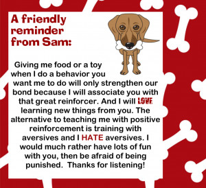 Note On Using Positive Reinforcement In Dog Training