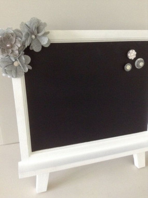 Chalkboard Magnet White Easel Table top easel frame board Country Chic ...