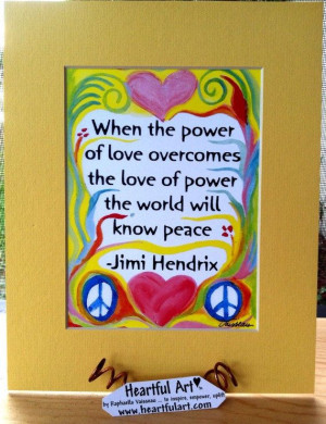 POWER of LOVE Jimi HENDRIX 8x10 Quotation Inspirational Wall Sayings ...