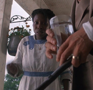 What does Celie do in this scene that shows her sense of ...