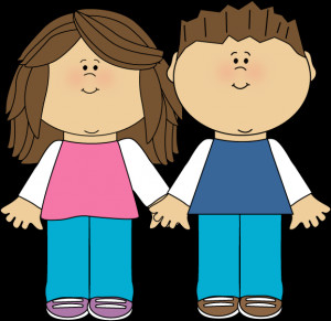 Brother and Sister - a brother and sister with brown hair standing ...