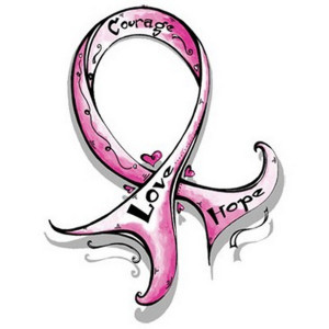Pink Ribbon Courage Love Hope Breast Cancer White T Shirt s 3X LS ...
