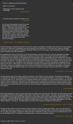 that those on Earth were on the third dimension, and that there were ...