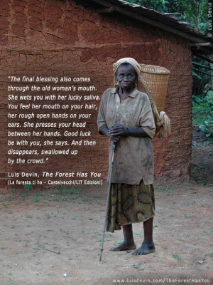 ... with a basket on her back, outside a mud hut (Baka Pygmies, Cameroon