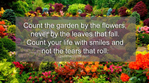 Inspirational Quote: Count the garden by the flowers, never by the ...