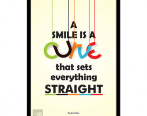 Phyllis Diller Smile Quote, Modern Typographic Print Poster ...