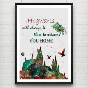 Harry Potter Hogwarts Quote Watercolor Art Poster Print, Dementor ...